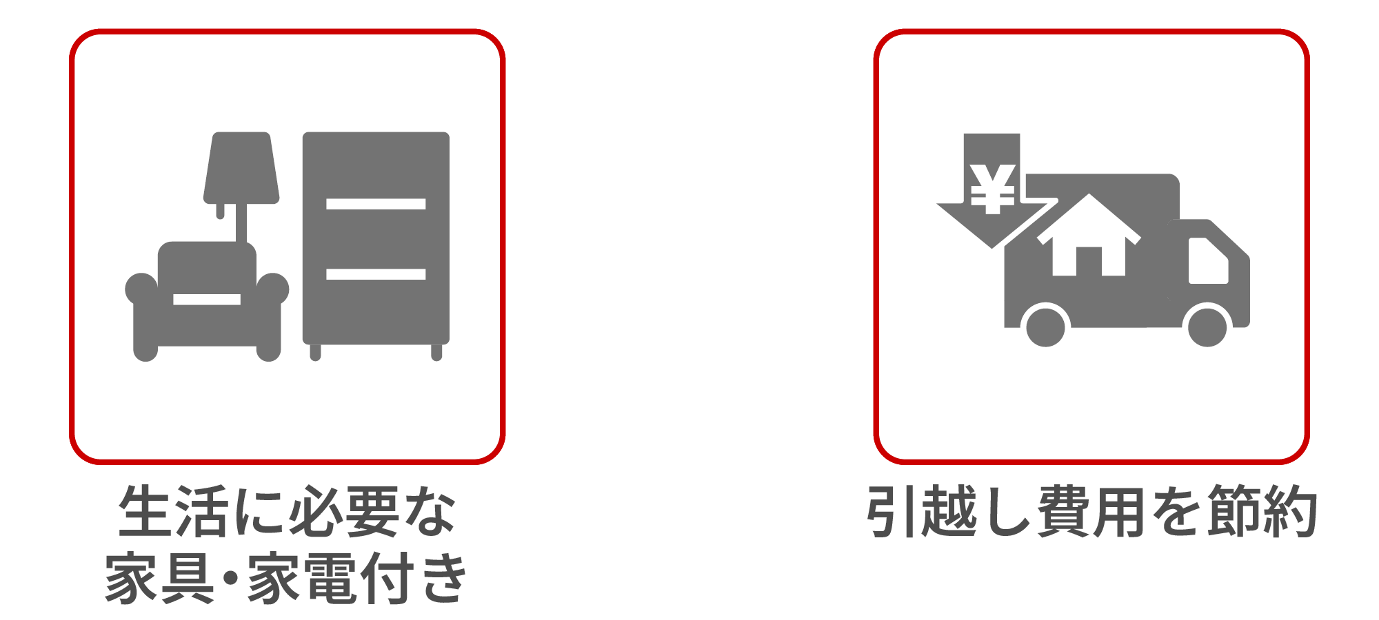 生活に必要な家具・家電付き　引っ越し費用を節約